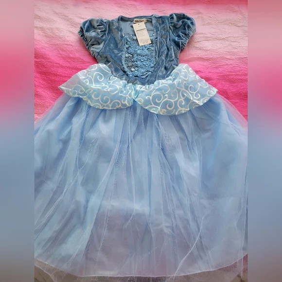 Cinderella Costume Girls  Princess Dress Size 140 (8 Years) NEW - Picture 3 of 16